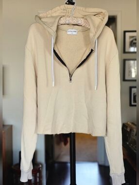 Cotton Citizen Cream Half-Zip Brooklyn Hoodie